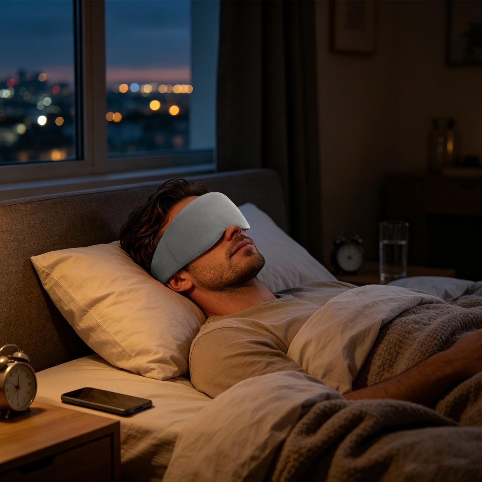 Maschera Da Sonno Pesata Pressione Delicata Copertura Blocca Luce | Copriocchi ponderato Ideale per casa hotel viaggio in aereo stanza luminosa meditazione diurno