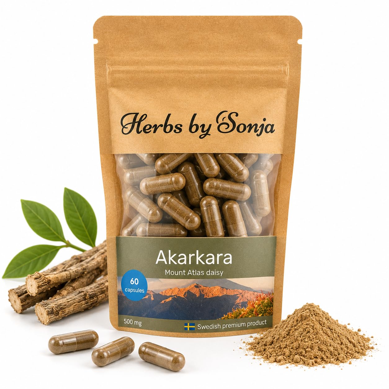 Akarkara 500 mg * 60 Kapseln – Boost für Testosteron und Vitalität – Verdauung und Stressbewältigung – Hochkonzentriert: 500 mg pro Kapsel ohne Zusatzstoffe – geeignet für Veganer
