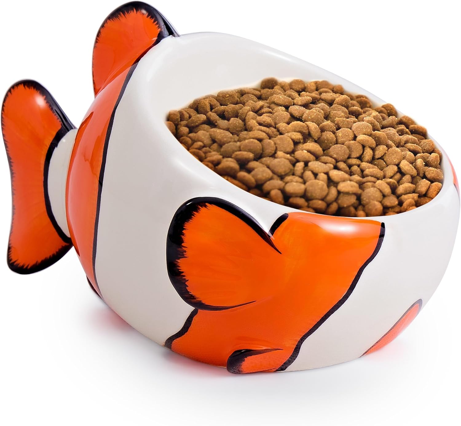 SDHYL Elevated Ceramic Cat Bowl, Adorable FishShaped Pet Food & Water Feeder
