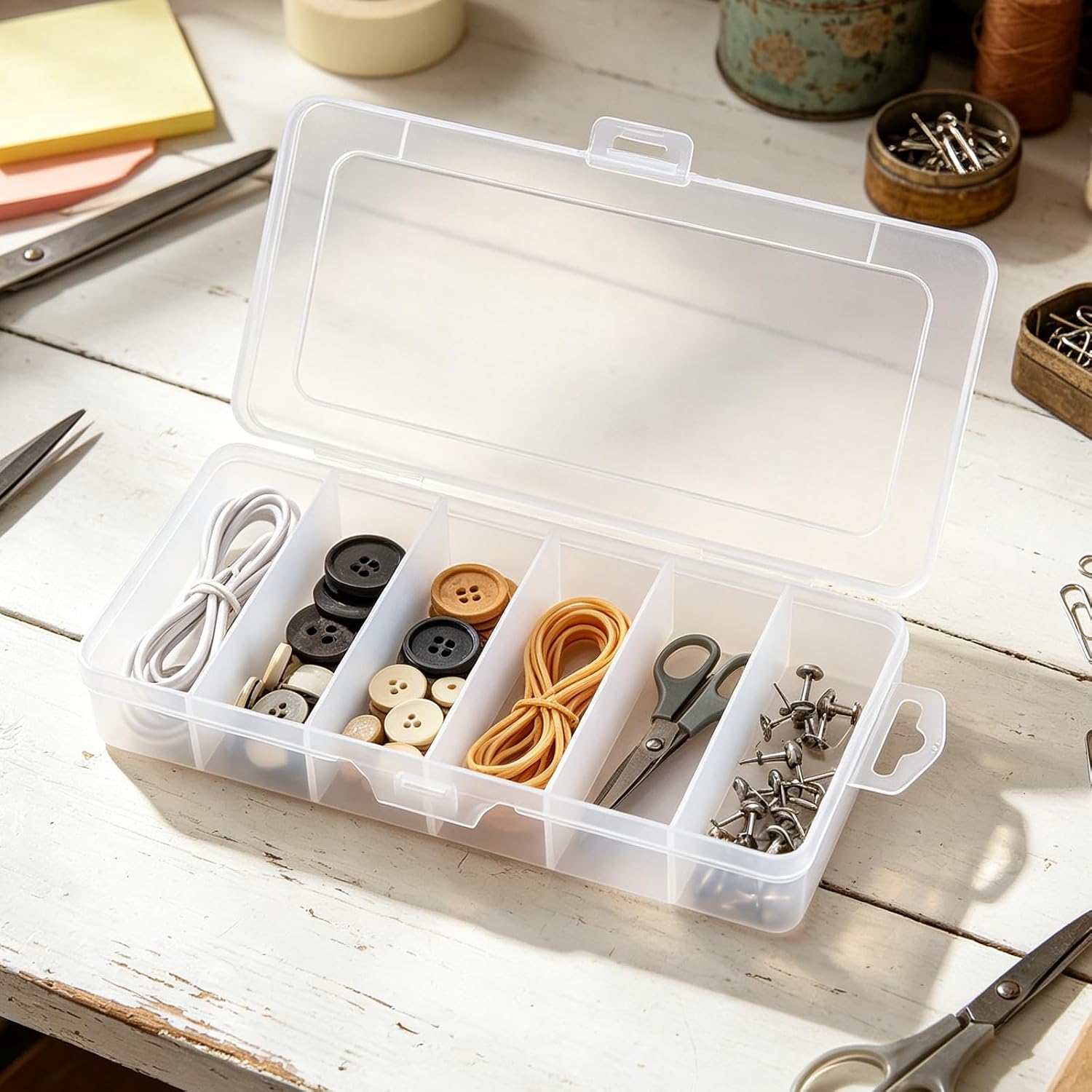 Craft Organizers and Storage, Organizer Box with Clear Grid Dividers