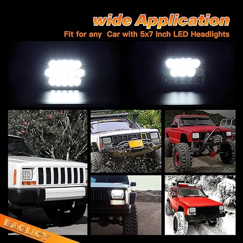 Miniatura 7 de H6054 - Faros LED 5x7 7x6, faro AltoBajo, haz sellado, H4 9003, Plug 6054, H5054, Compatible con Chevy S10 Blazer Express VanJeep Wrangler YJ XJ