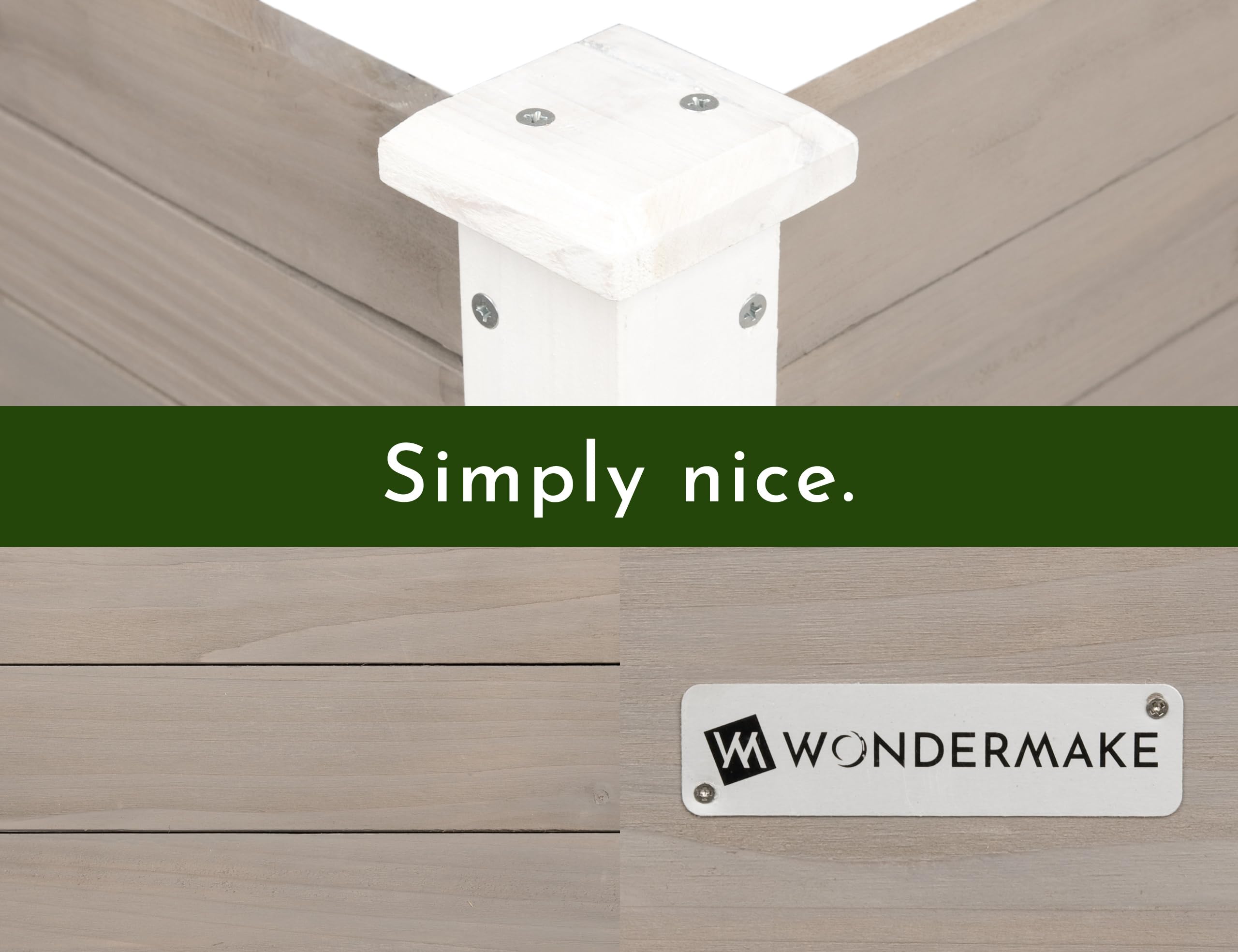 Grande bordo rialzato in legno per giardino e terrazza, kit per giardini fuori terra per aiuola per fiori XL quadrato, aiuola per erbe aromatiche, bordo basso decorativo, bianco grigio
