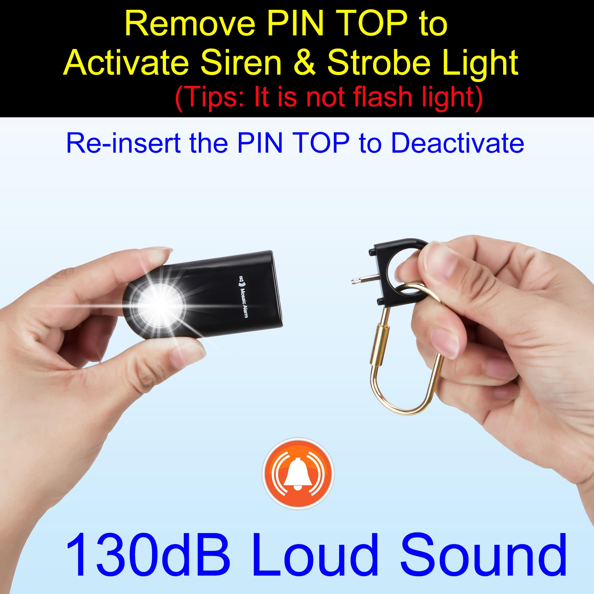 Amazon.com: 130dB Personal Safety Alarm Strobe Light. Loud Sound