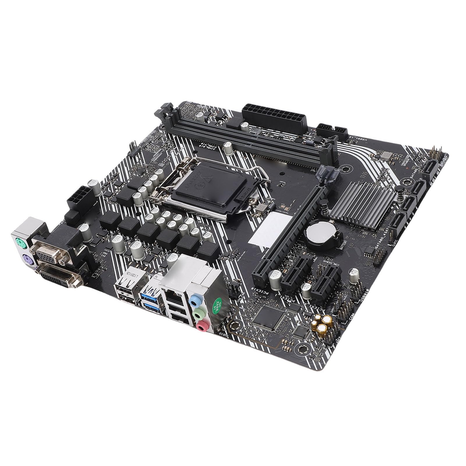 Carte Mère LGA 1200, Chipset H410 M ATX DDR4 avec PCIe 3.0 X16 et HDMI, 64 Go Double Canal, 4 X SATA 6 GB/s, pour Les Versions de Bureau Core I3/i5/i7 de 10e Génération