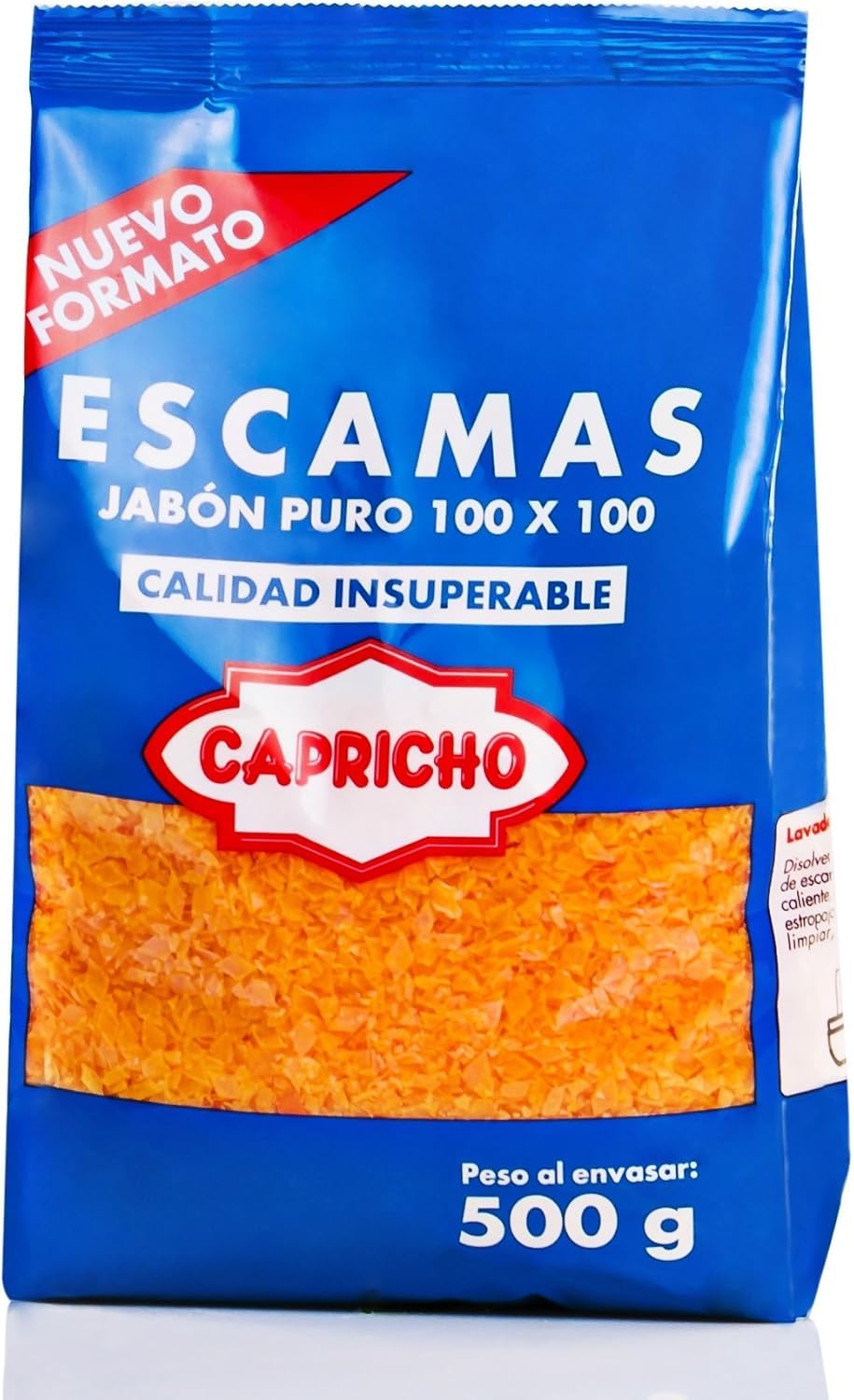 Capricho - caja de 10 bolsas de Escamas de jabon Natural cada bolsa de 500gr