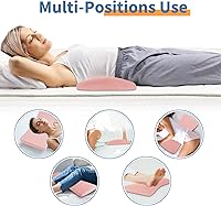 Vista 6 de Almohada de apoyo lumbar para cama: almohada de espuma viscoelástica para aliviar el dolor de espalda baja para dormir, almohada ergonómica para Rosa
