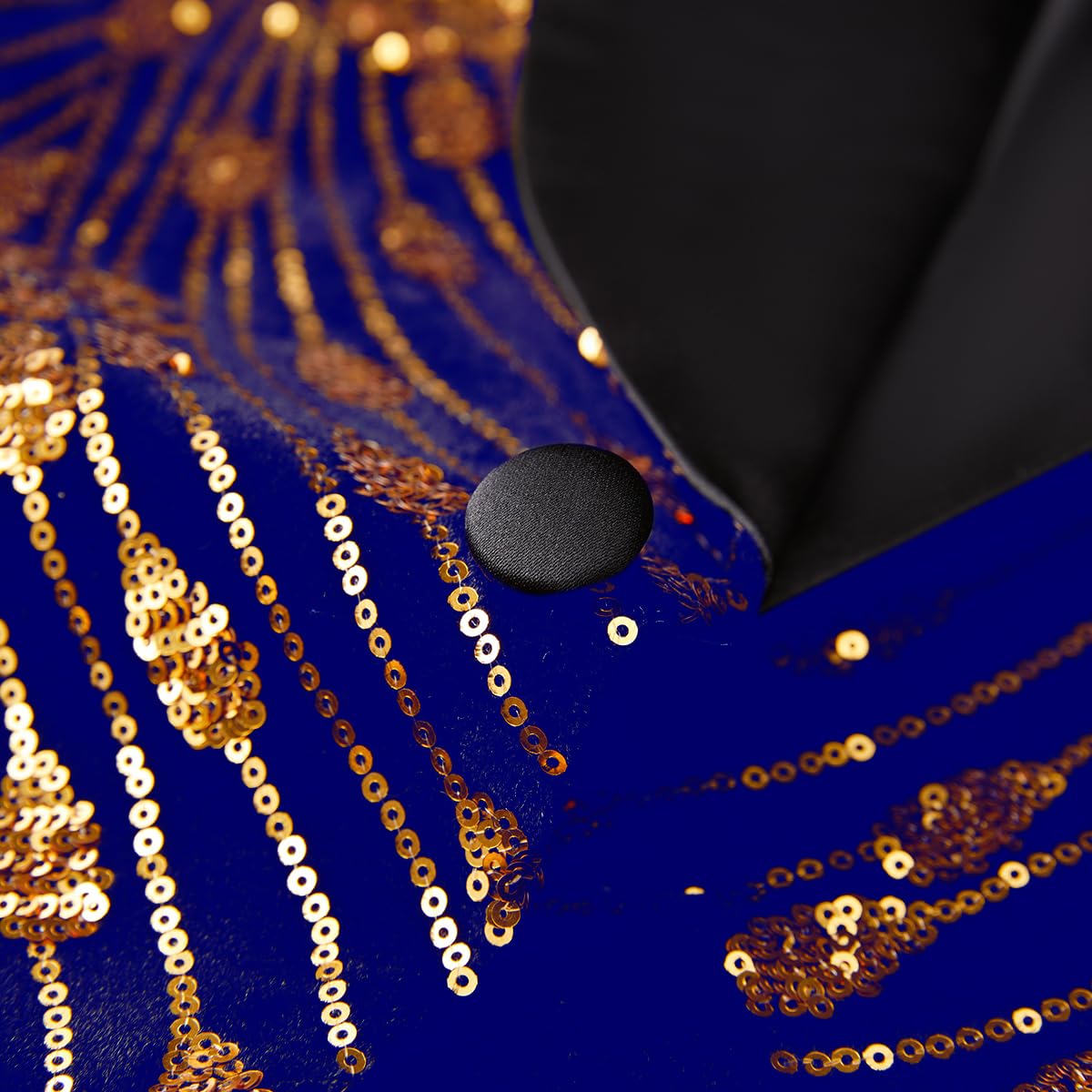 Men's Paillettes Velluto Stage Party Prom Wedding Dinner Symmetry Suit Jacket Blazer