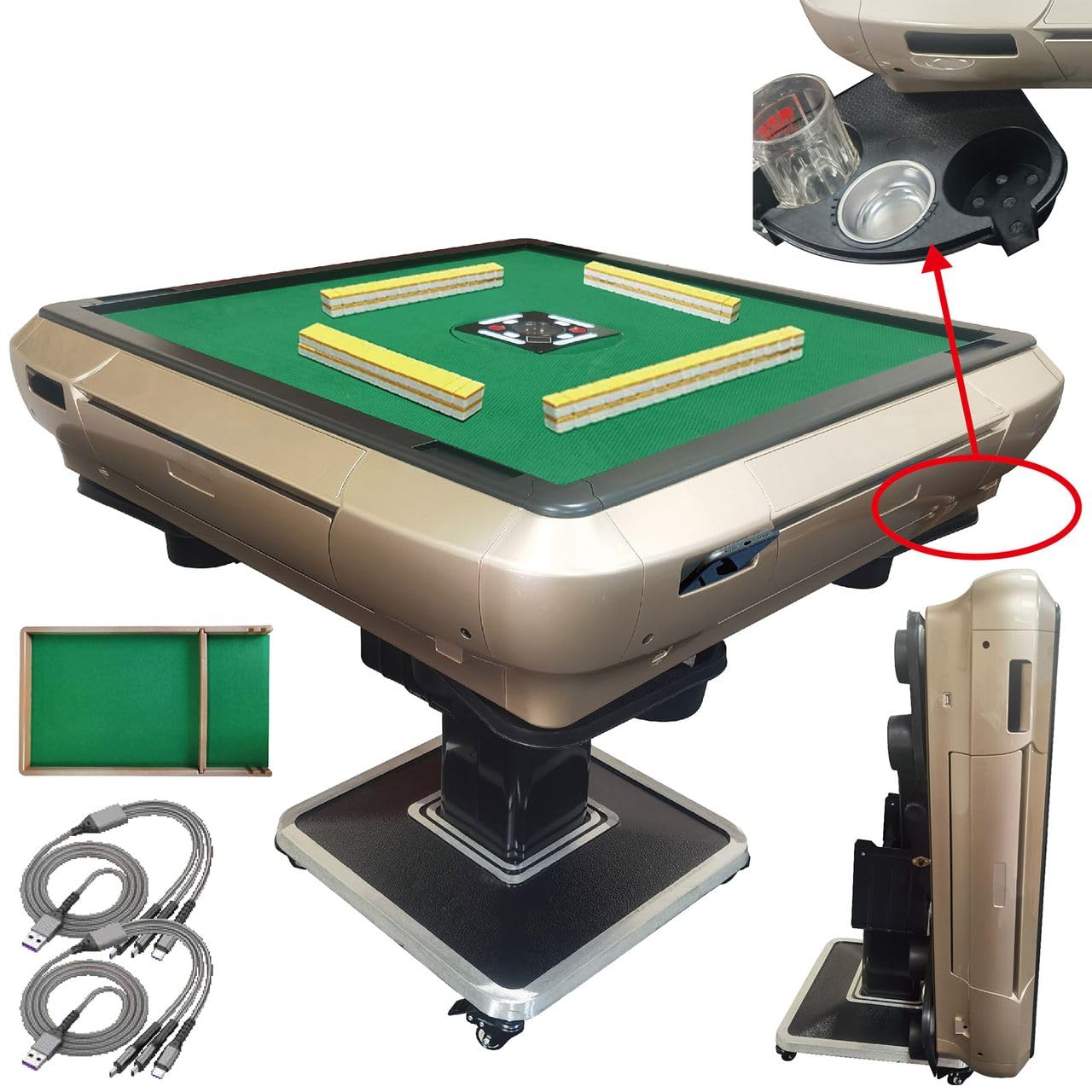 全自動 麻雀卓 静音式 折り畳み式 キャスター テーブルボード付（黒：33mm） 全自動 麻雀卓 静音式 折り畳み式 キャスター テーブルボード付（金