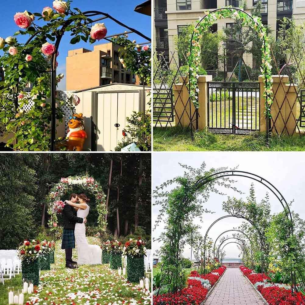 Robusto arco da giardino in metallo per rose 1.4M/1.8M/2.4M/3M/3.5M durevole traliccio pergola per matrimoni all'aperto Colore verde W2.4M* H2.2M Struttura di supporto
