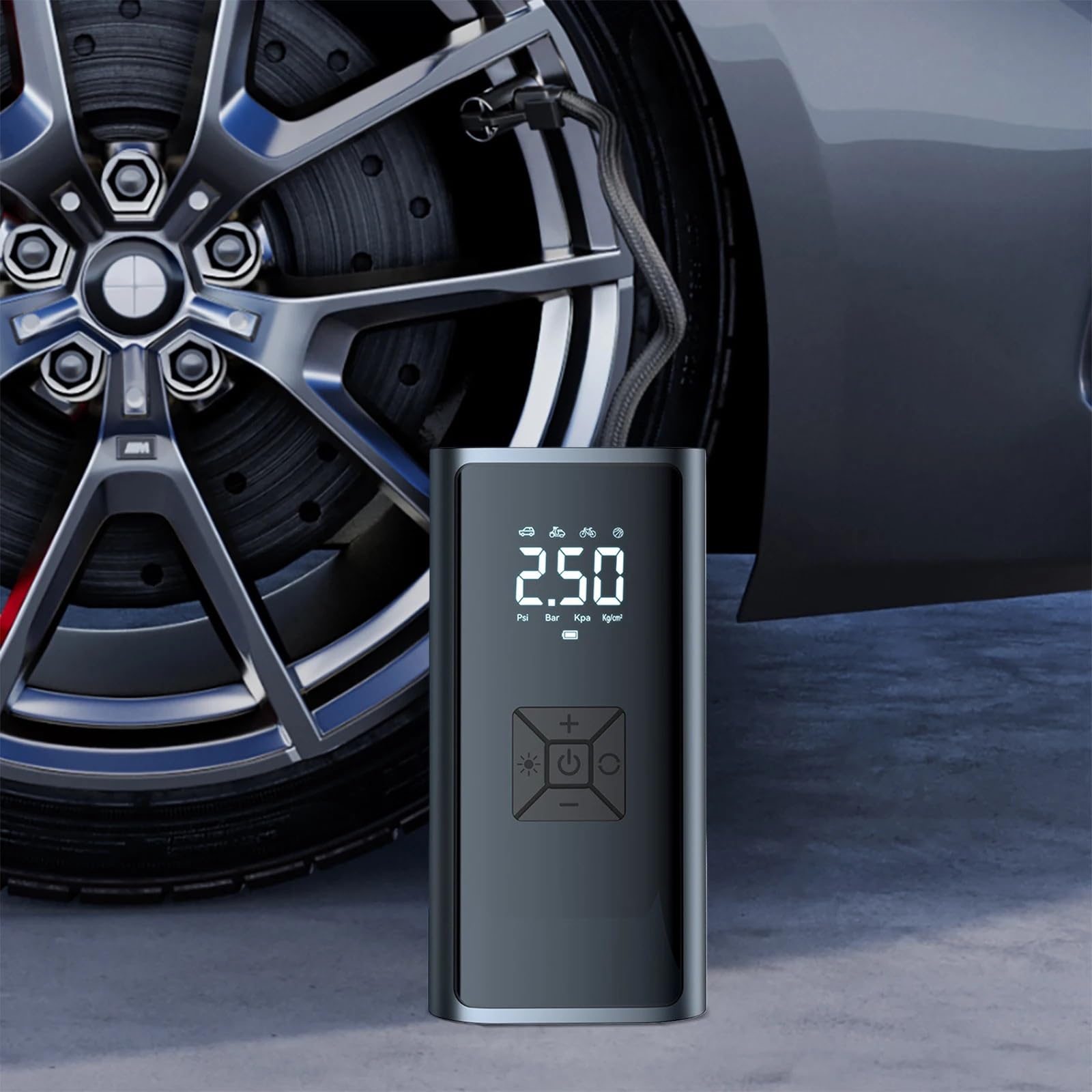 Compresores de aire portátiles Inflador de neumáticos, bomba de aire de 150 PSI con manómetro Digital, bomba de neumáticos para coche, motocicleta, bicicleta, pelotas y más Inflador Ruedas Coche