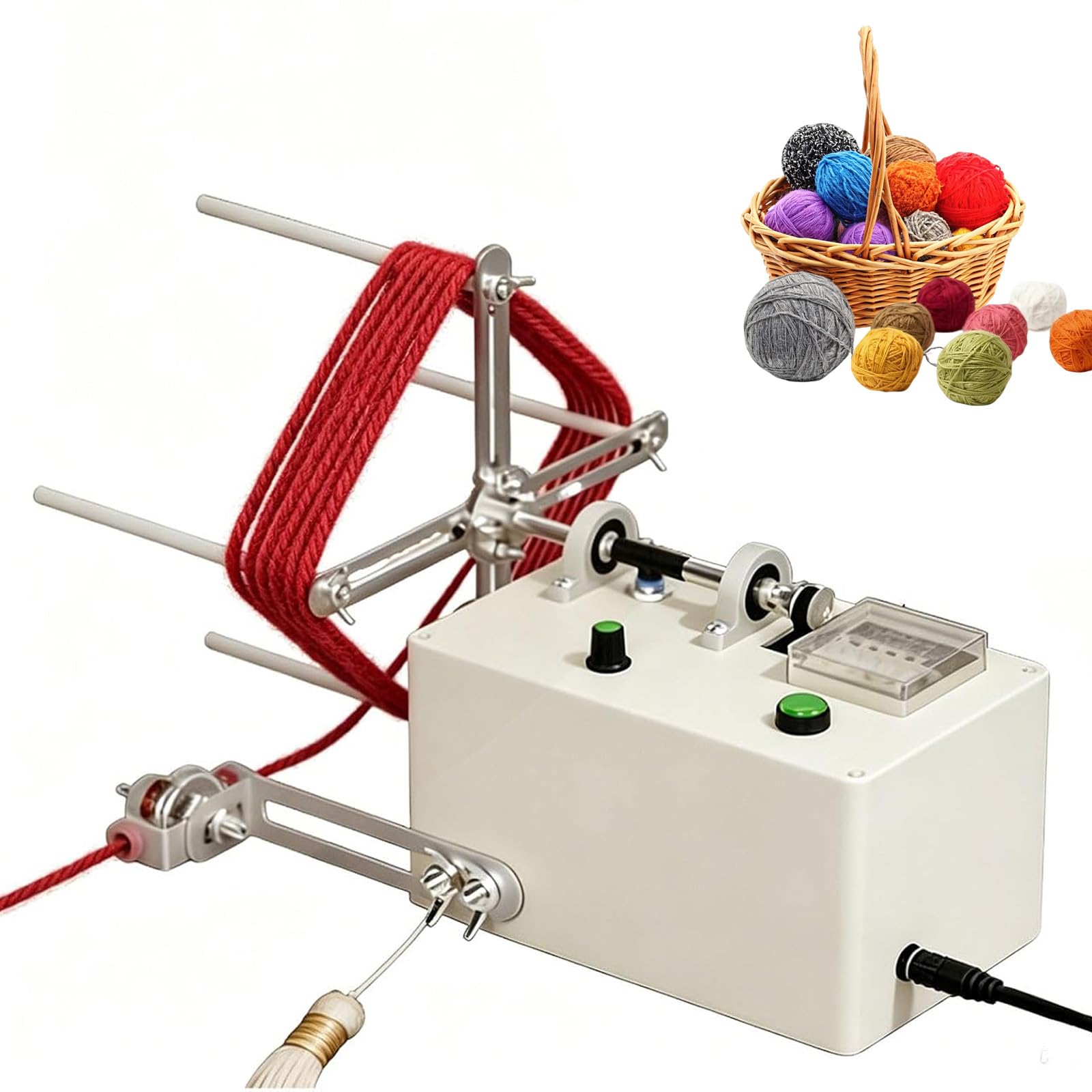 ksxnkhk Electric Coil Winding Machine, Automatic Tassel Machine with Adjustable Speed and Loop Counter, 3200 RPM, for DIY Craft Making