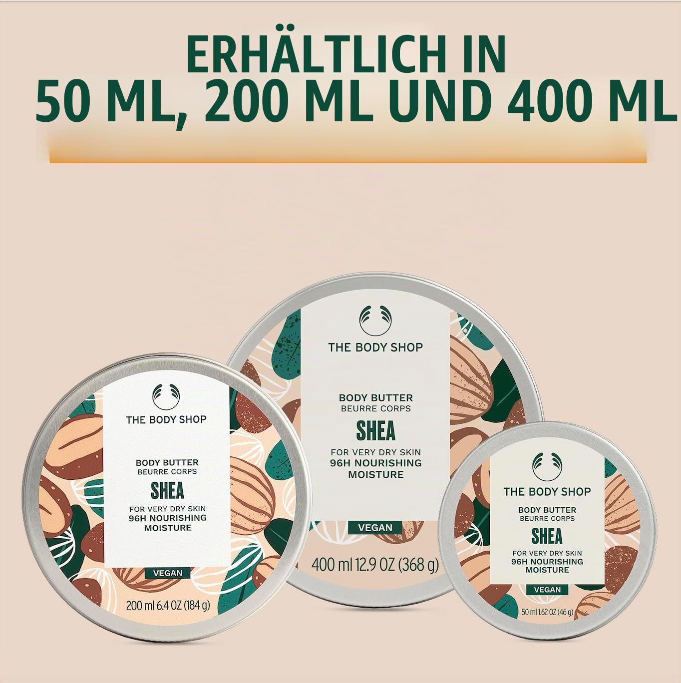 The Body Shop Shea Body Butter/Körperbutter für Sehr Trockene Haut große 400ml