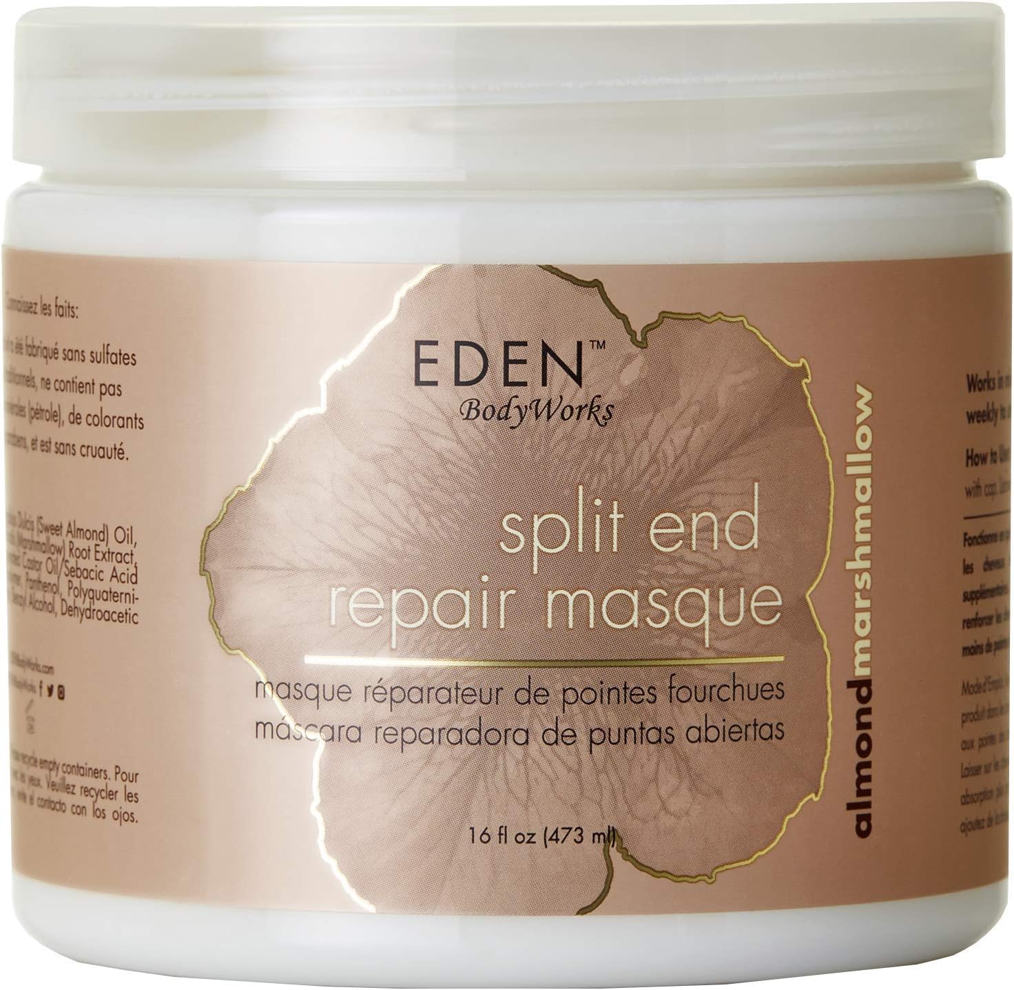Almond Marshmallow Split End Repair Masque | 16 oz | Detangle, Strengthen, & Soften Hair