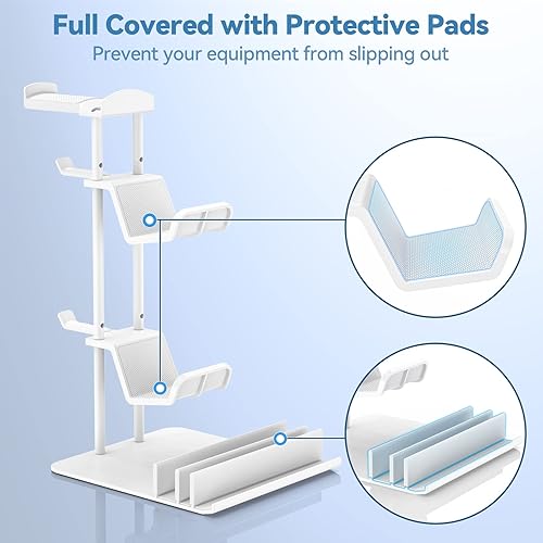 Miniatura 3 de KDD Headphone Stand, Controller Holder & Headset Holder for Desk, Earphone Stand with Aluminum Supporting Bar, Universal Storage Organizer