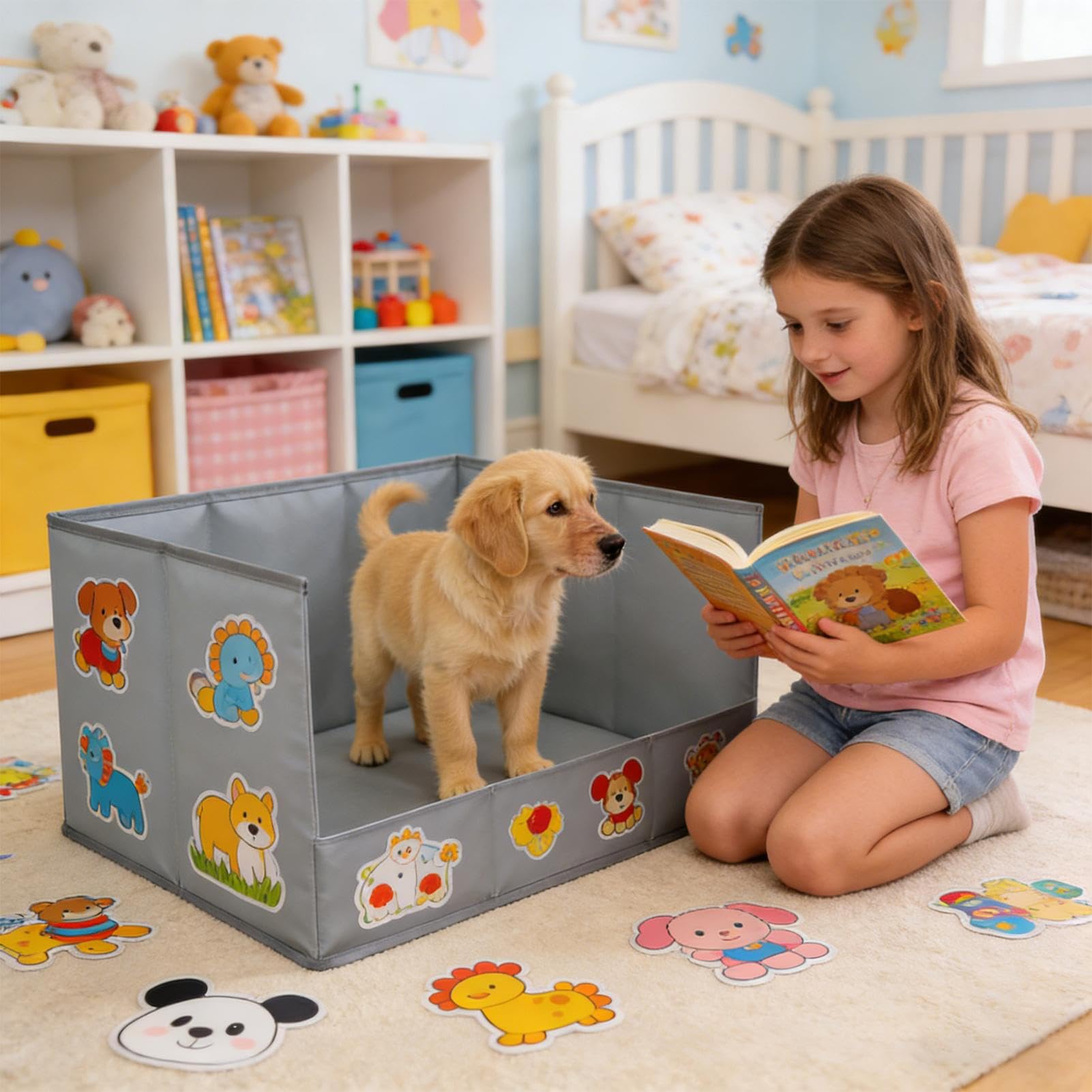 l para Perros de Interior Impermeable Paredes Altas Portátil | para de Perro con Paredes Altas para Interior Para Limpieza y Mantenimiento en Balcón, Patio y Apartamento