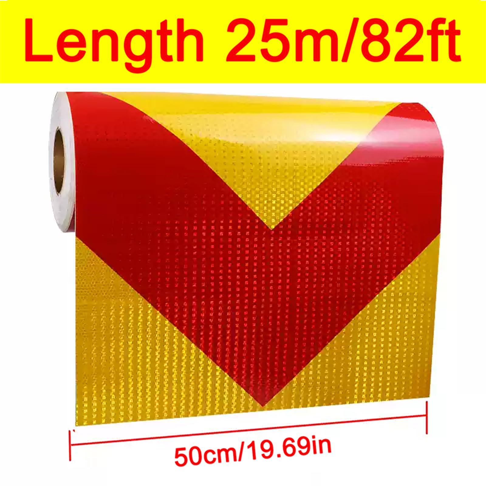 Cinta de seguridad reflectante de alta visibilidad, 50 cm x 24 m, impermeable, azul y blanco (amarillo rojo) para vehículos, camiones, remolques, barcos y carteles, durabilidad superior y seguridad