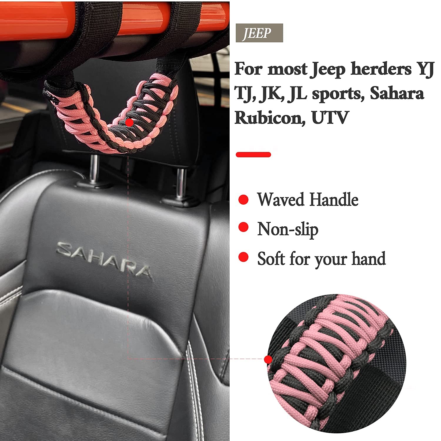 ROMASO Grab Handles for Jeep Wrangler,Roll Bar Grab Handles
