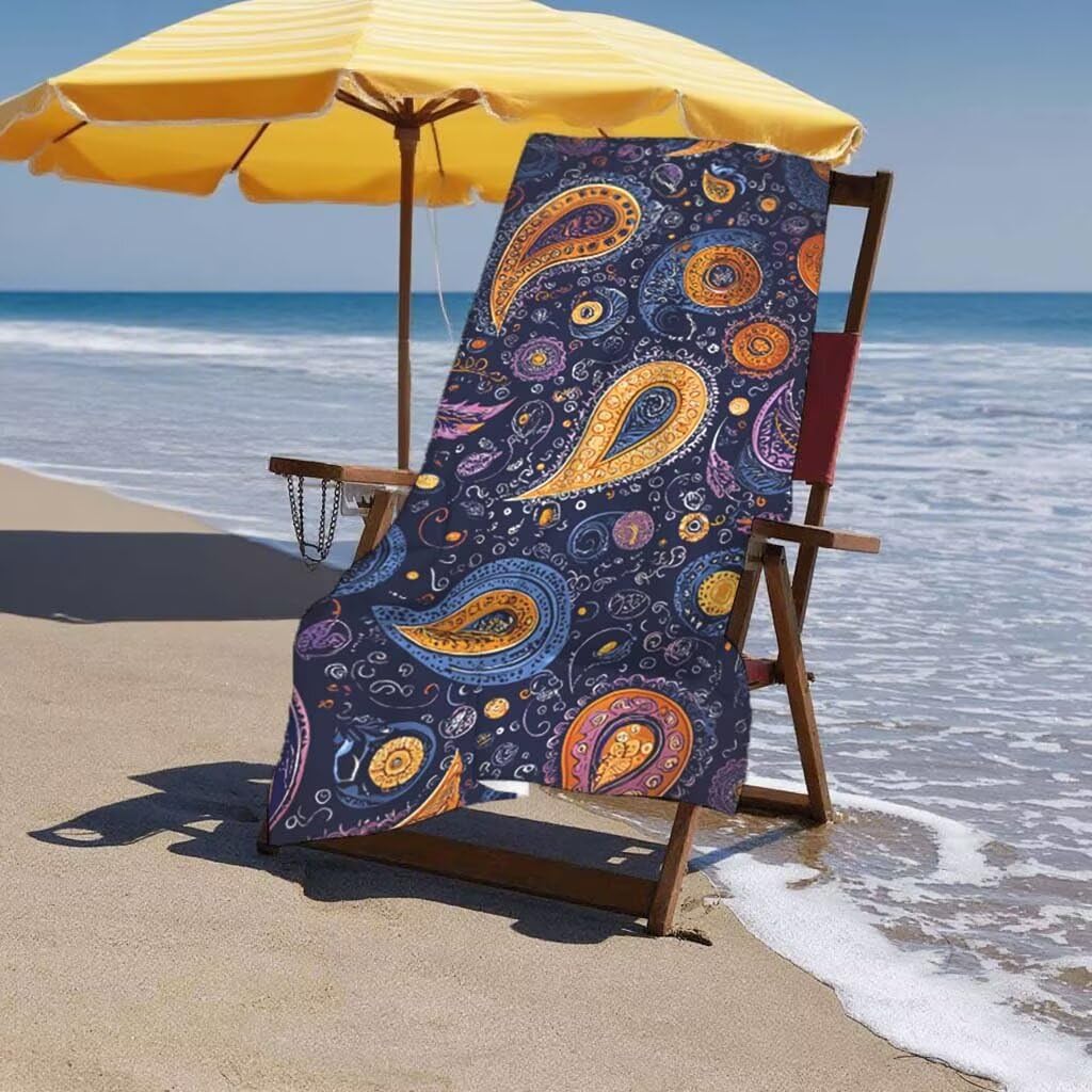 Toalla de Playa Grande 220x100cm/35x70cm, Juego de 2 Toalla Microfibra XXL de Antiarena, Toallas Playa Suave Ligera, Absorbente Secado Rápido, Beach Towel Viaje, Regalo Mujer Hombre (Abstracto) F-7