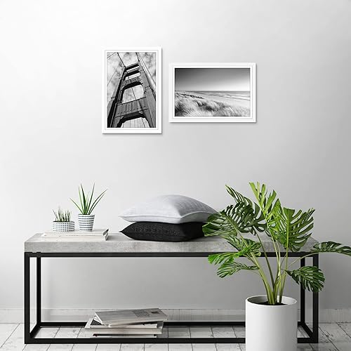 Vista 457 de Americanflat Portarretratos de 8 x 12 pulgadas con plexiglás pulido, juego de 2 portarretratos de 6 x 8 pulgadas con paspartú o para fotos de 8 x 12