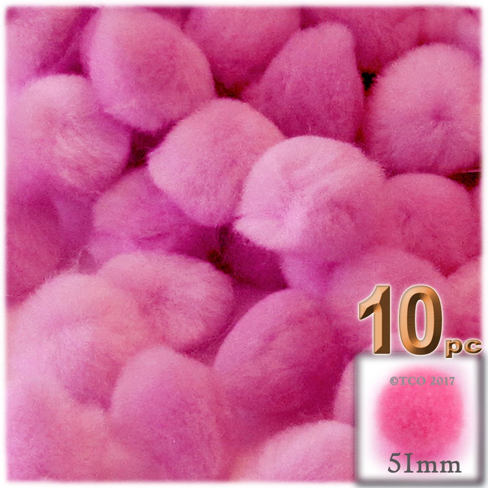 The Crafts Outlet 10-Piece Multi Purpose Pom Poms, Acrylic, 51mm/About 2.0-inch, Round, Gray