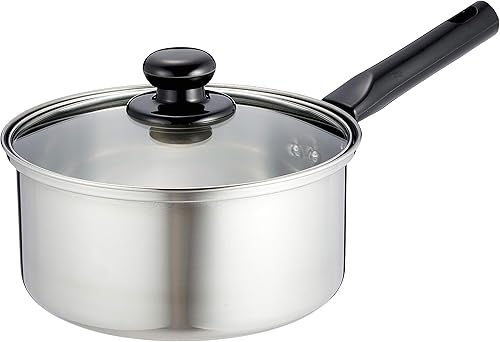 Wahei Freiz Simple and Easy to Use Stainless Steel Single Handle Pot, 7.1 inches (18 cm), Induction Compatible