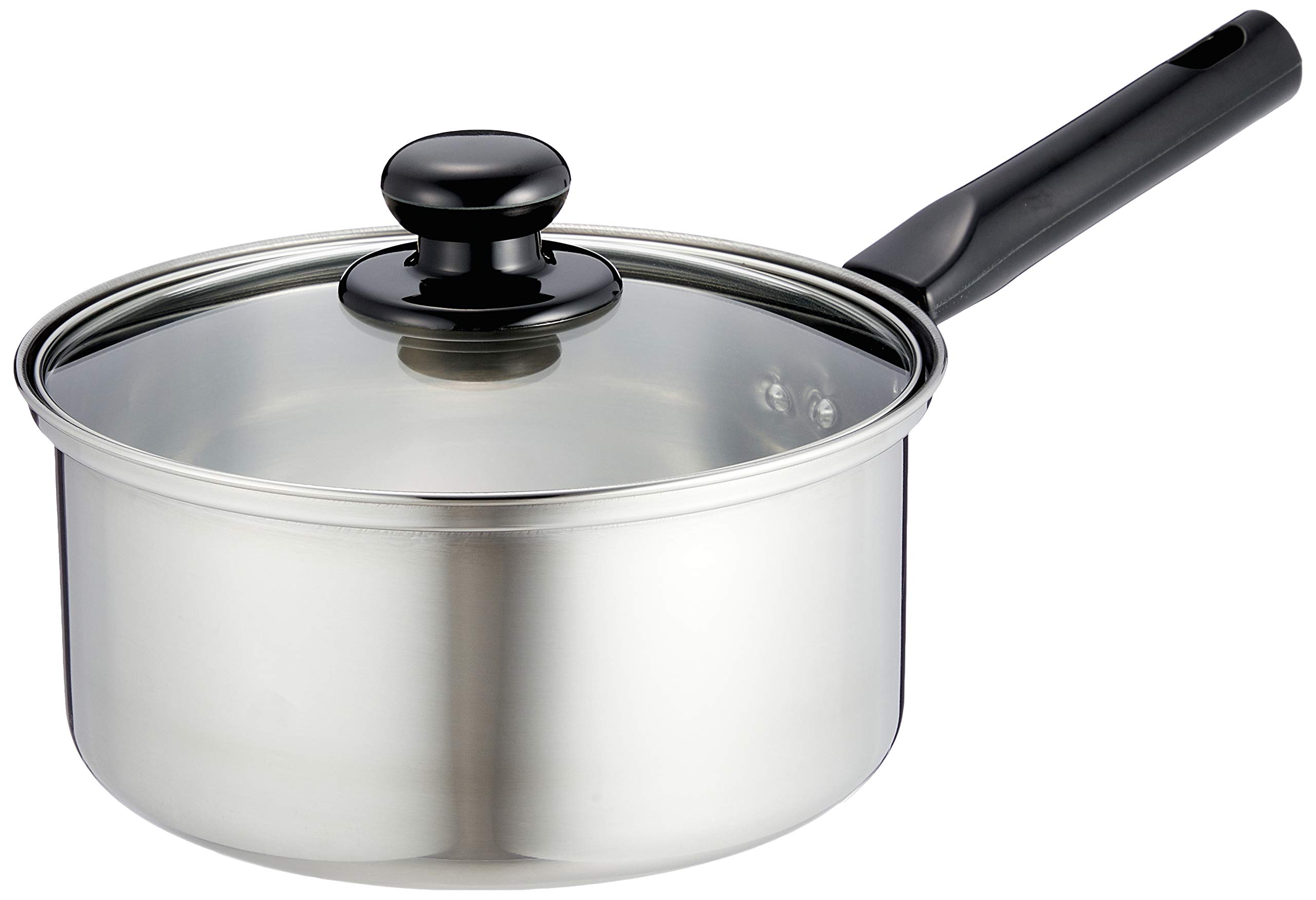 Wahei Freiz Simple and Easy to Use Stainless Steel Single Handle Pot, 7.1 inches (18 cm), Induction Compatible