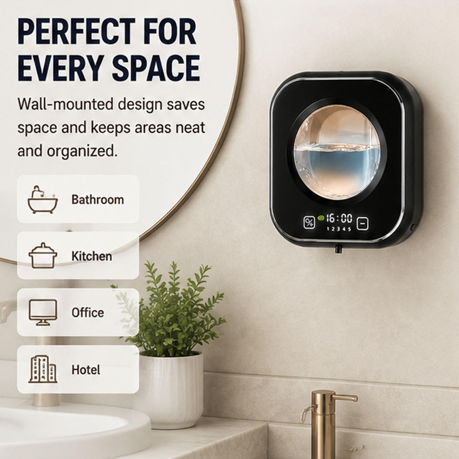 Dispensador automático de jabón sin Contacto de 320 ml, montado en la Pared