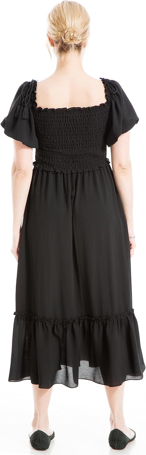 Max Studio Womens Flutter Sleeve Smocked Midi Dress - Image 3