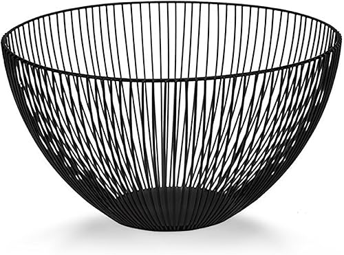Miniatura 7 de IBWell Cesta de frutas de alambre negro para fruta, plato de frutas para cocina, cesta de frutas, cuencos de frutas para mostradores, frutero