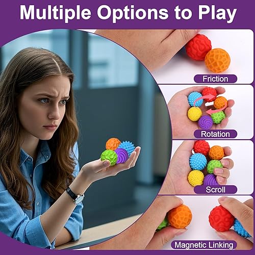 Miniatura 113 de BUSOHA Bolas de silicona para la ansiedad, paquete de 4 juguetes para adultos, juguetes sensoriales para adultos, adolescentes, regalos para calmar