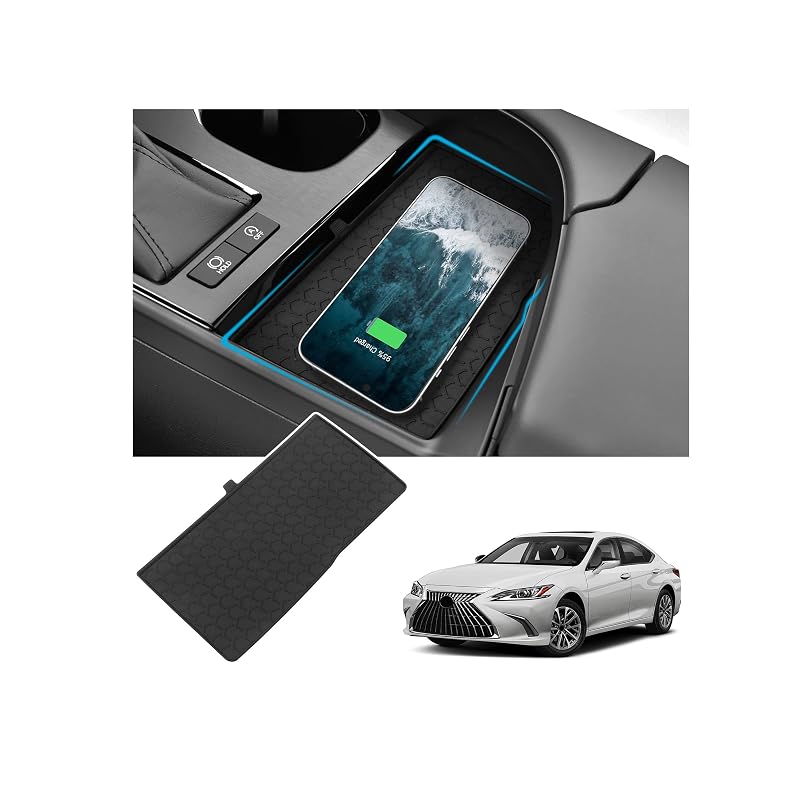 Tapete antiderrapante de silicone para carregamento sem fio Hugeek compatível com Lexus ES 2022–2025 ES250, ES350 e ES300h F Sport