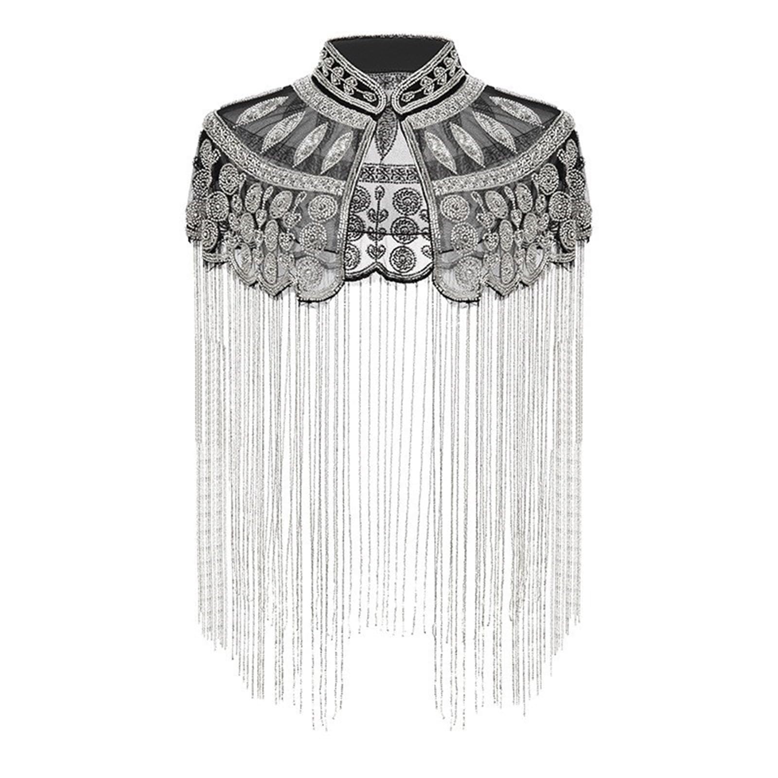 Chal decorativo con lentejuelas brillantes para mujer, festival, reunión, envoltura de hombro para ocasiones especiales, fiesta temática
