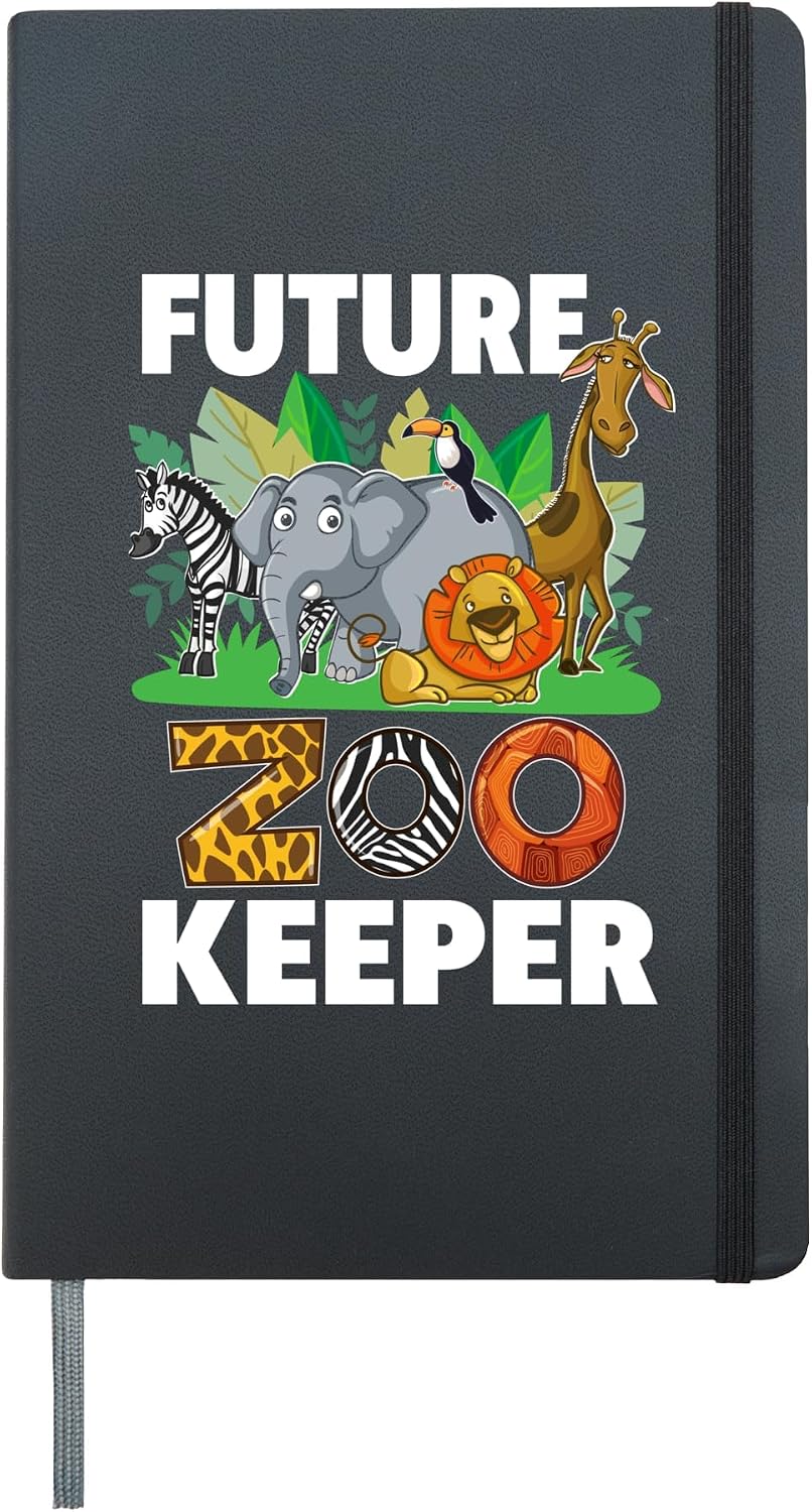 Zoo Keeper Costumes For Kids African Animals Zoo Keeper Hardcover Journal, Black