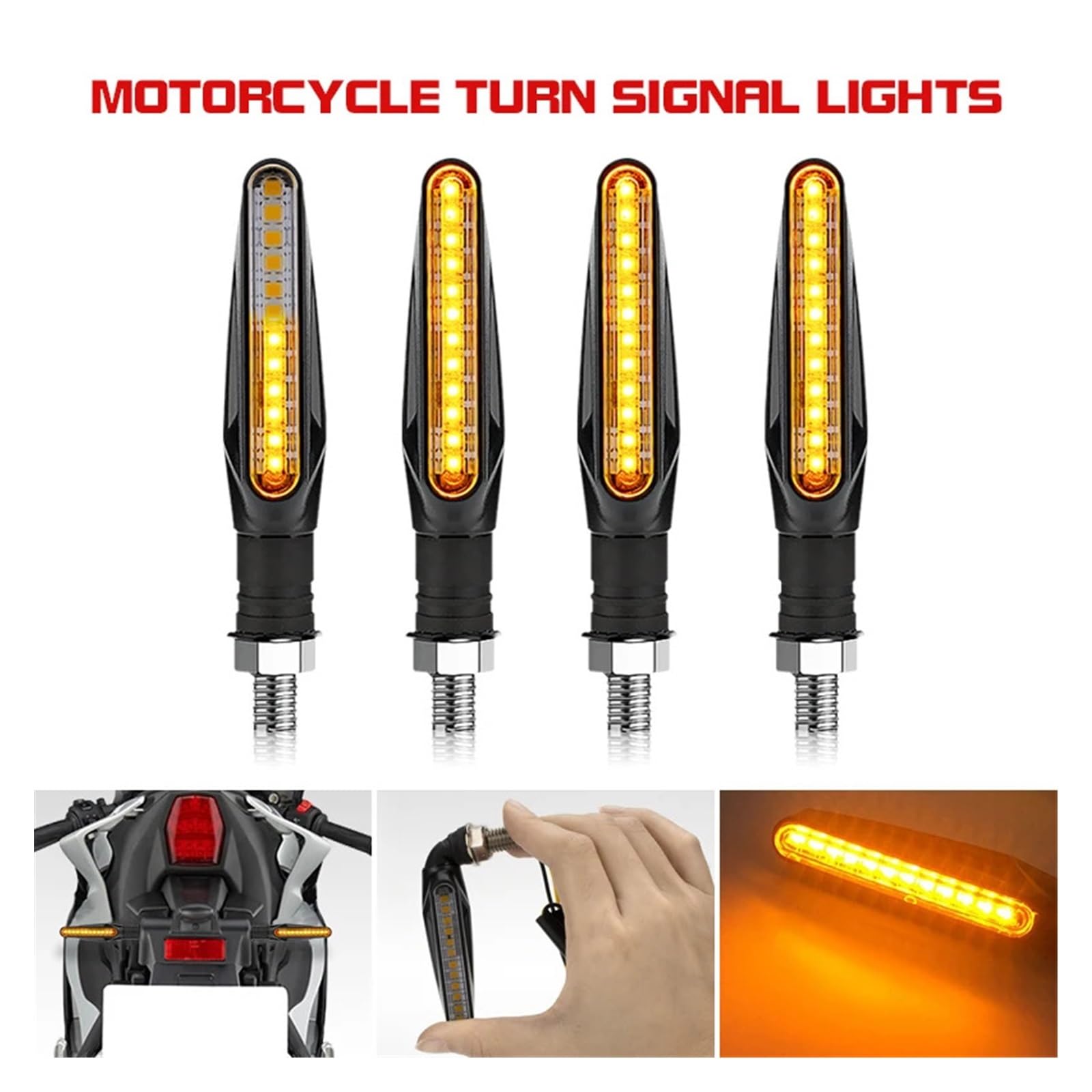 Indicatore direzione a LED moto DRL Ambra che scorre Indicatoris Motos