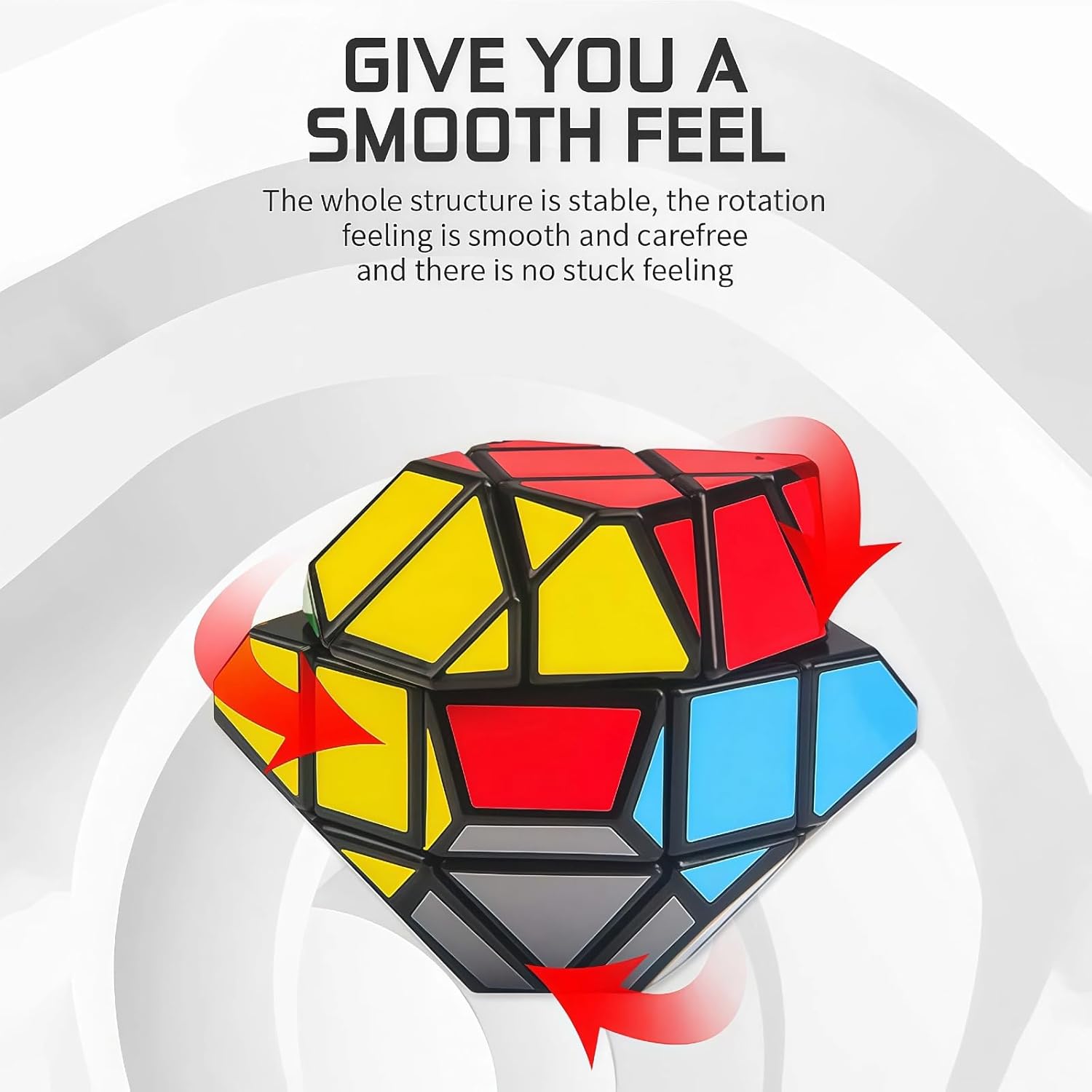 SUN-WAY Flying Saucer Speed Cube UFO Magic Cube Twisty Skewb Puzzle Cube Toys for Kids and Adults Black