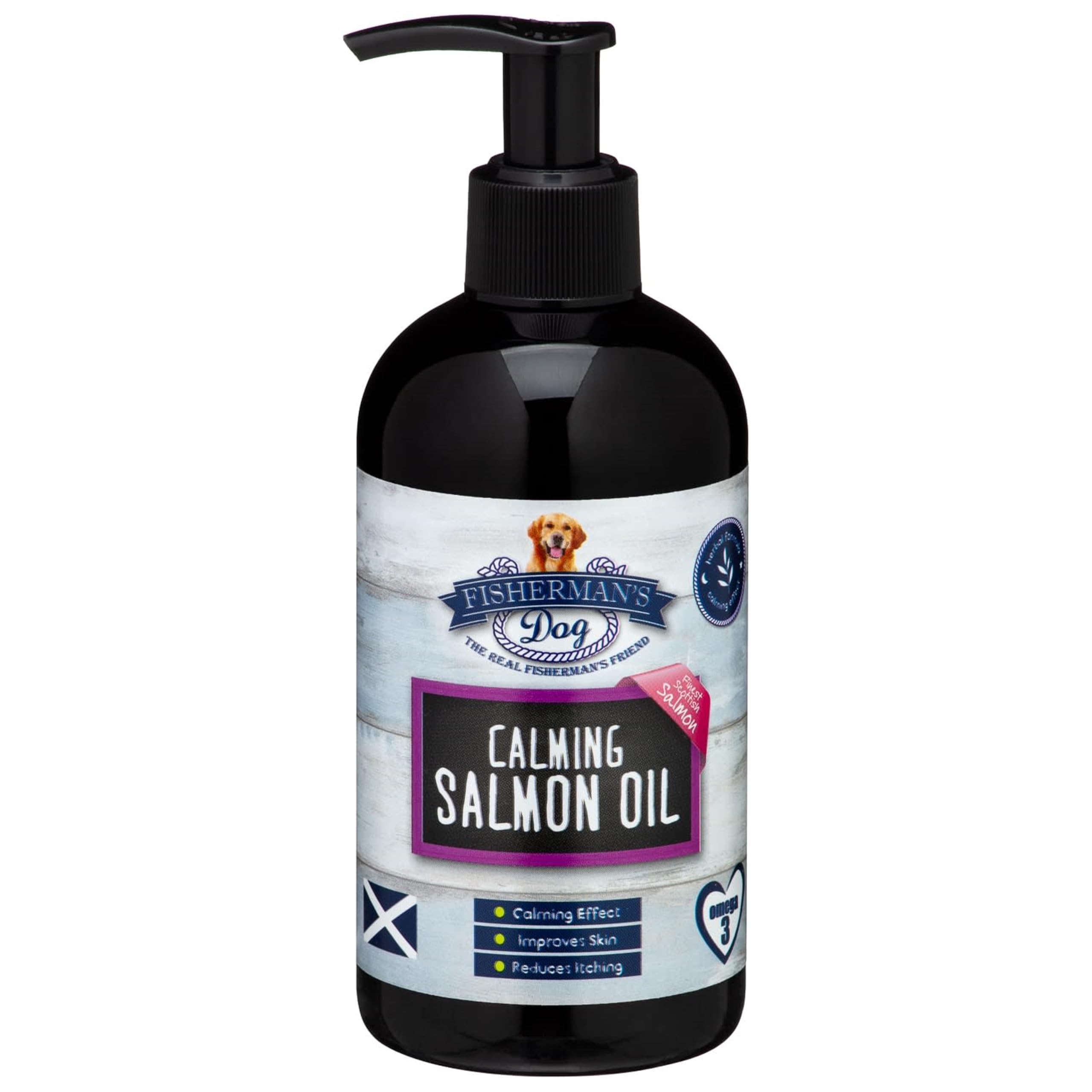 Fisherman's Dog Salmon Oil for Dogs 330ml | Natural Omega 3 Supplement | Supports Skin, Coat & Mobility | Reduces Itching, For Calming
