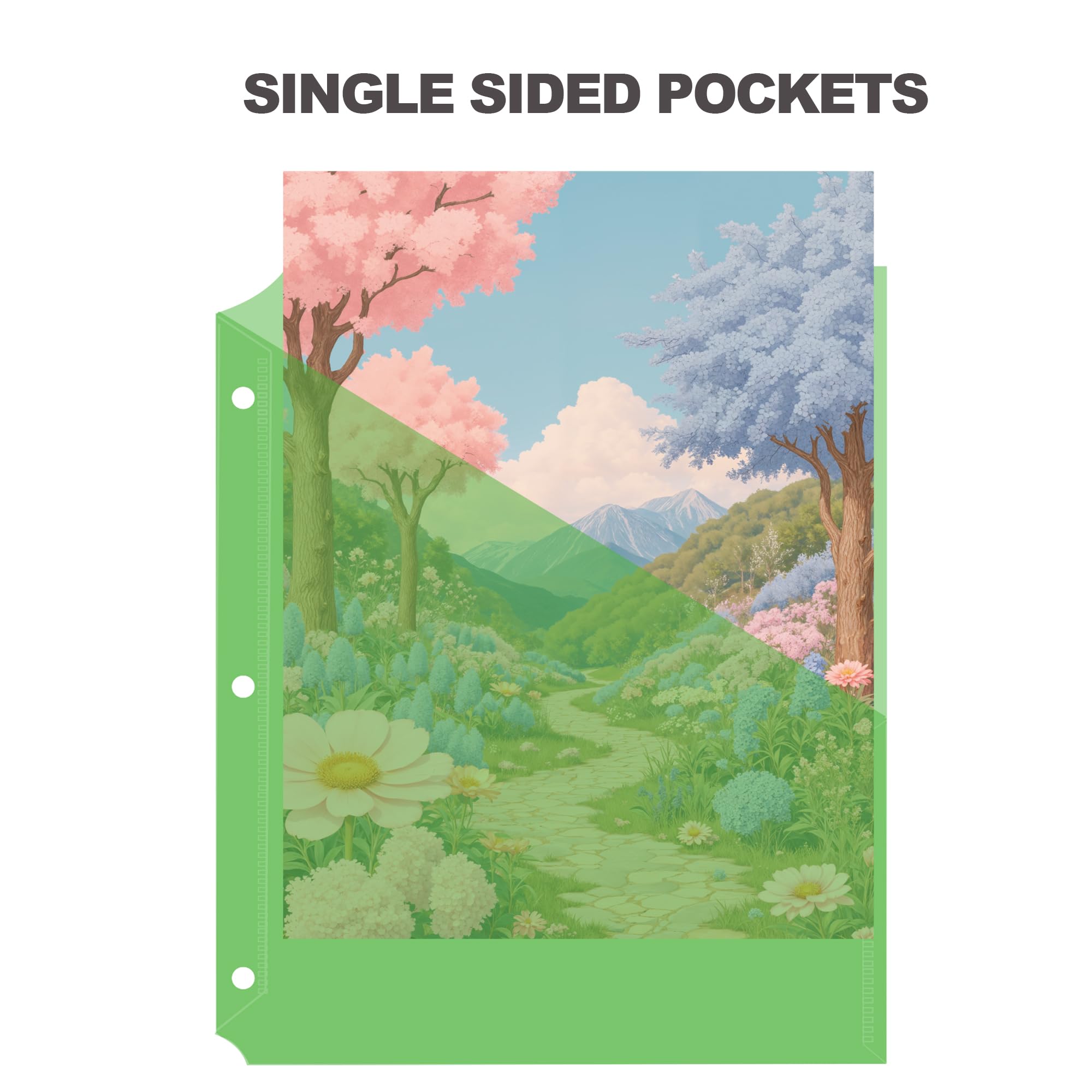 Seashell Funda de polietileno translúcido para archivos, 3 agujeros, tamaño carta, colores surtidos, fundas de plástico para carpetas, paquete de 25