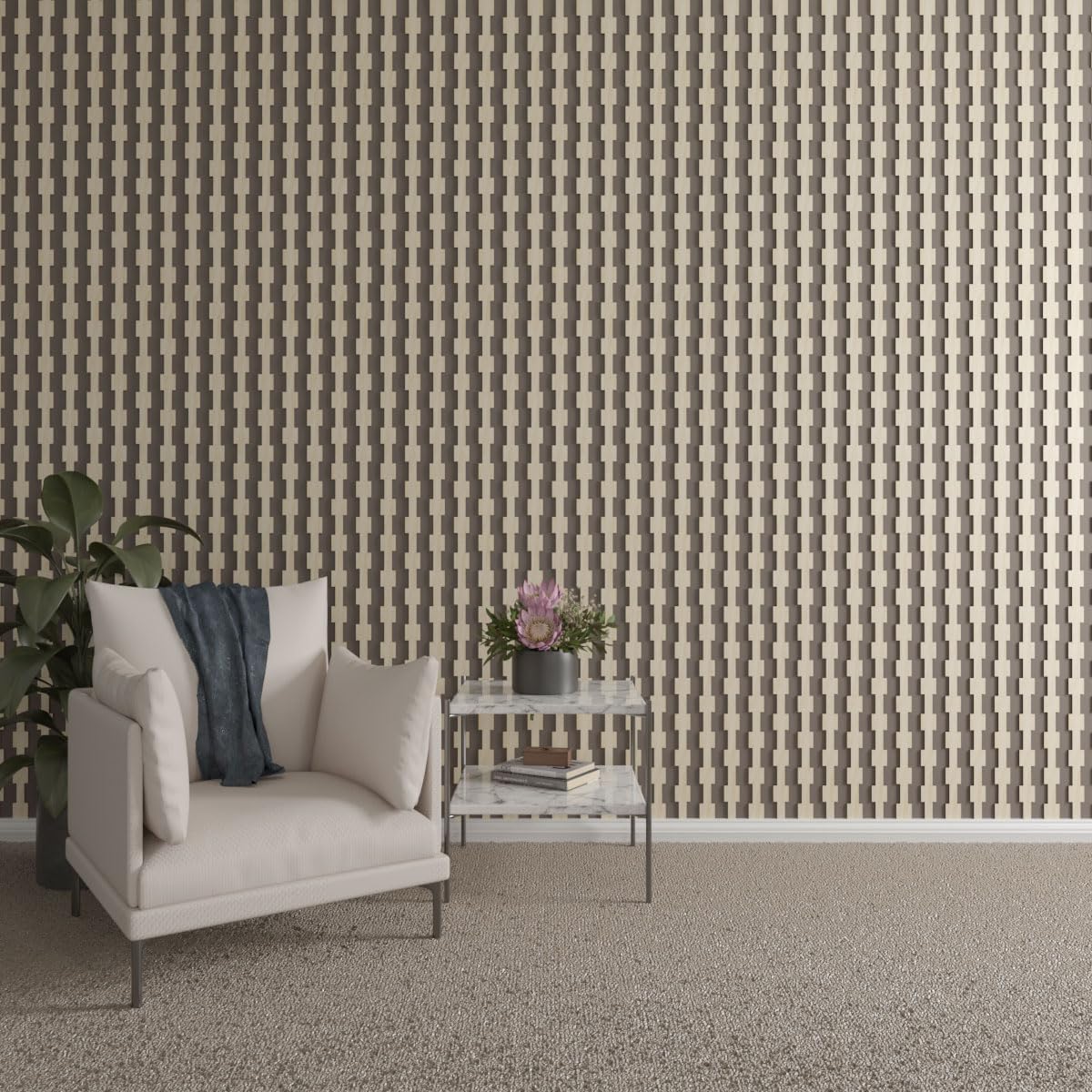 Ekena Millwork 94"H x 1/4"T Midland Adjustable Wood Decorative Slat Wall Panel Kit, Birch (contains 29 Slats + 1 Straight Edge Starter Slat)