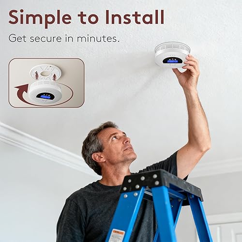 Miniatura 3 de WiFi Smoke and CO Detector 3-Pack  Smart APP Alert & Real-Time LCD Display 85dB Loud Alarm, Phone Notifications, Easy Install, Battery Powered for