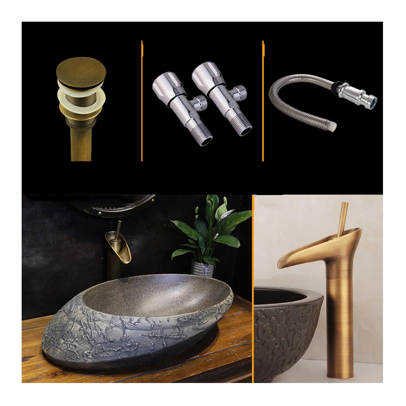 Aderfetbi B Athroom Sink Countertop Sink Ceramic Vessel Stone Texture Athroom, Unique Shape Art Asin Wash For Lavatory Vanity(B)
