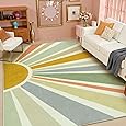 Lahome Boho Area Rugs for Living Room 9x12 - Washable Non-Slip Large Rug for Dining Room, Ultra-Thin Neutral Taupe Botanical Print Soft Carpet for Bedroom Nursery