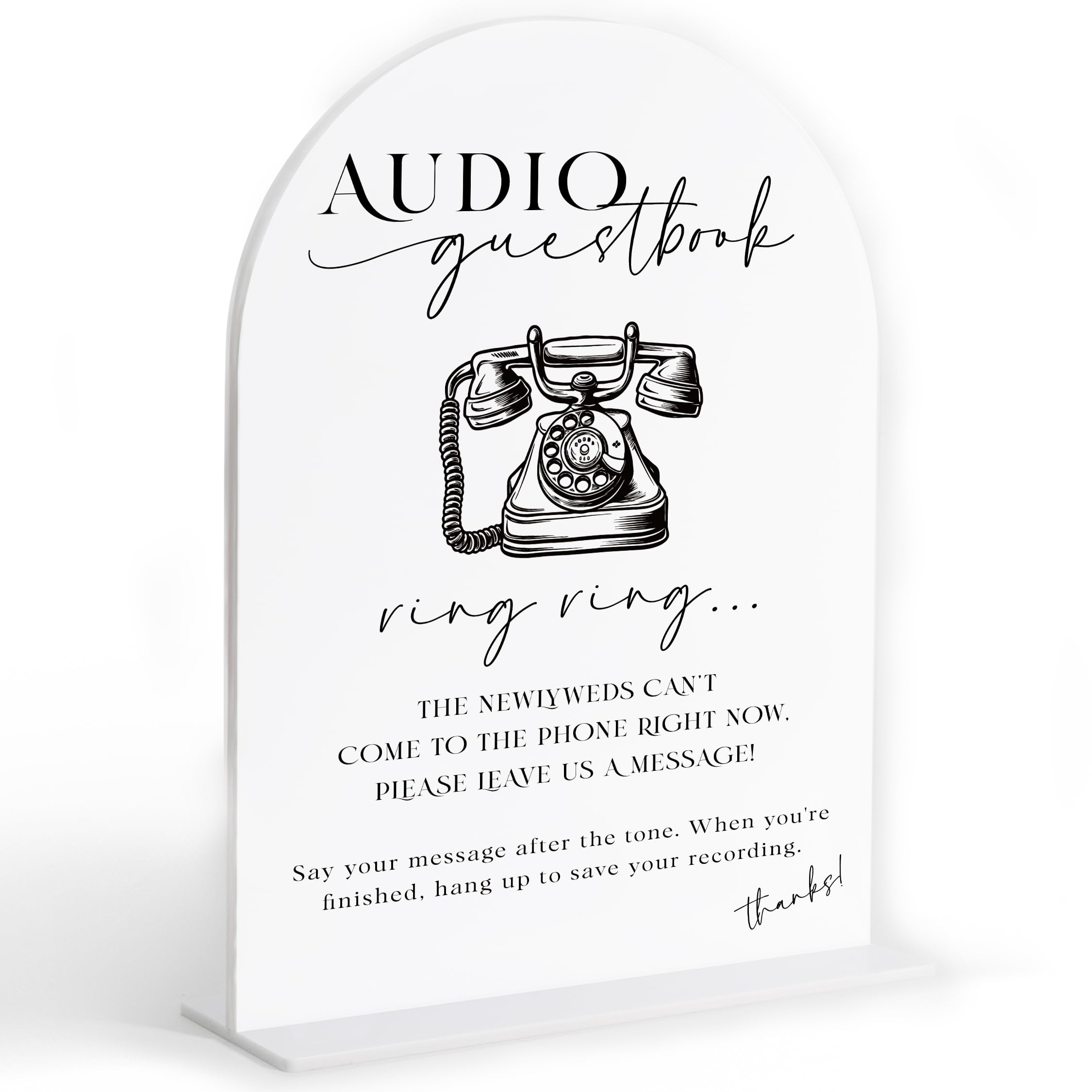 Audio Guest Book Sign, White Arch Acrylic Wedding Sign, Audio Guest Book Wedding Phone, Bridal Shower Decor, Engagement Party Decor, Centerpiece Table Decorations Party for Bride and Groom-25