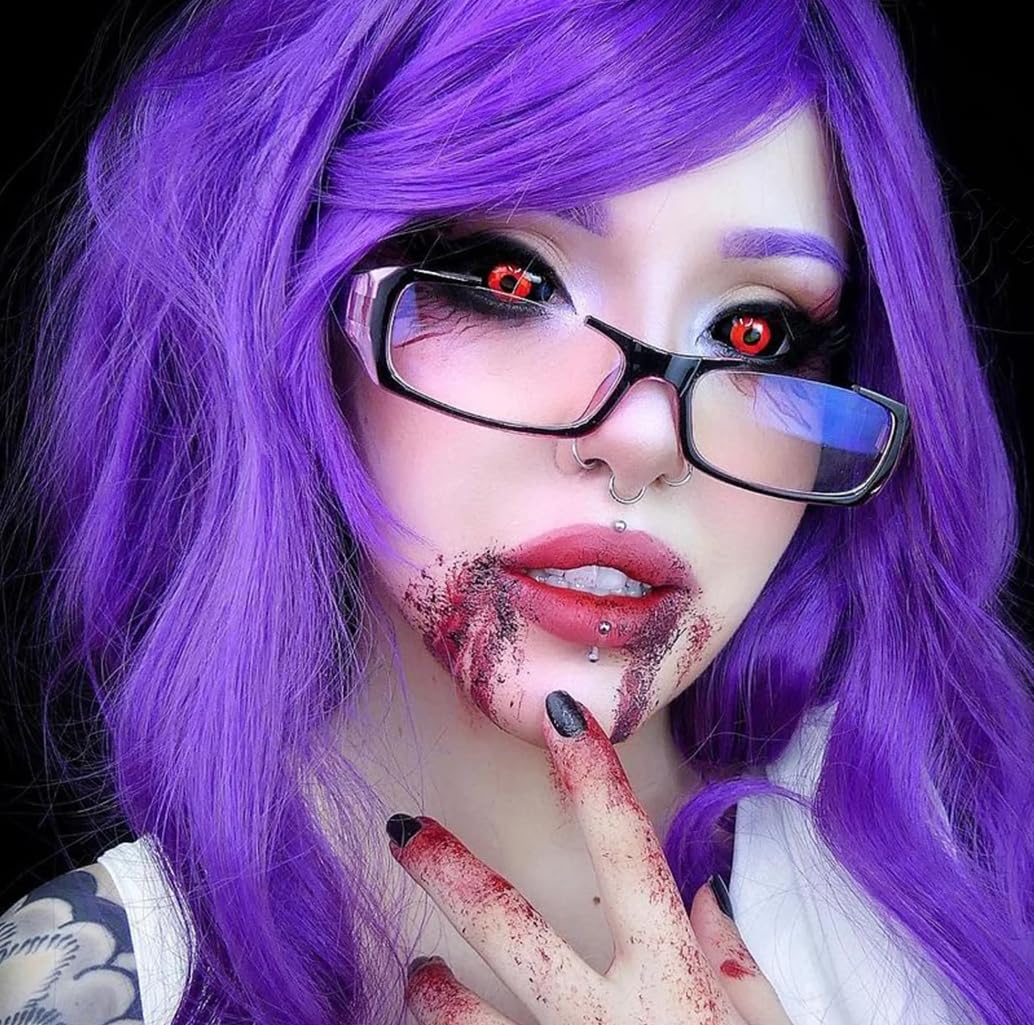 Soczewka kontaktowa twardowkowa - Kaneki Ken - 1 para 2 soczewek - Do uzytku przez 1 rok - Bez mocy - COSPLAY - HALLOWEEN