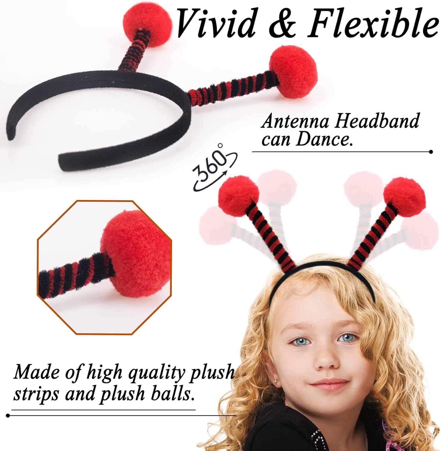 Girls Ladybug Costume with Lady bug toddler dress tutu and Bug Headband Animal Costumes for Kids Halloween Dress Up Clothes Birthday Party Favors Easter Gifts
