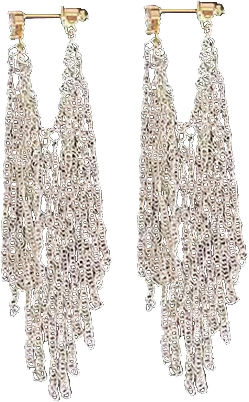 FALERIIBrilliant Galaxy Waterfall, Long fringe Tassels, Delicate Light Luxury, Niche Face-showing Small Design Earrings