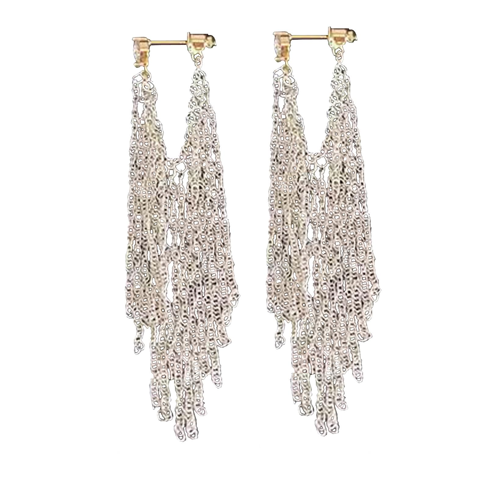 FALERIIBrilliant Galaxy Waterfall, Long fringe Tassels, Delicate Light Luxury, Niche Face-showing Small Design Earrings
