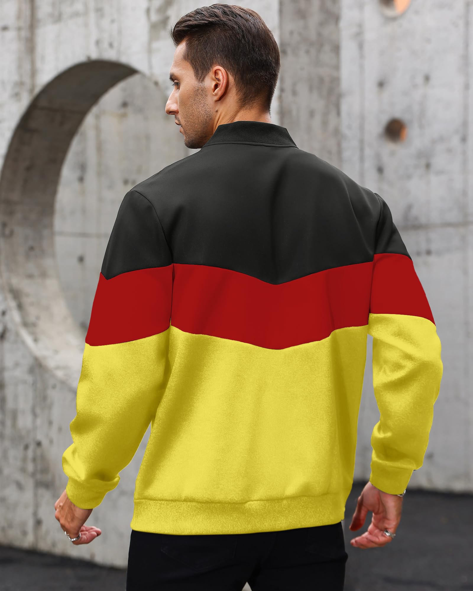 HYPESTFIT Herren leichte Jacke lässig Bomber Jacke Farbe Block Varsity Mantel