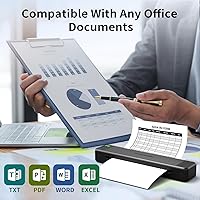 Vista 7 de Phomemo Papel de impresora de copia de 8.5 x 11 pulgadas para cinta térmica P831, impresión avanzada de transferencia térmica, papel compatible