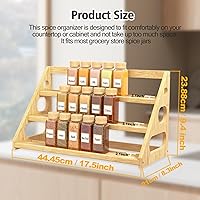 Vista 5 de Spice Rack - Bamboo Spice Rack Organization for Cabinet/Countertop