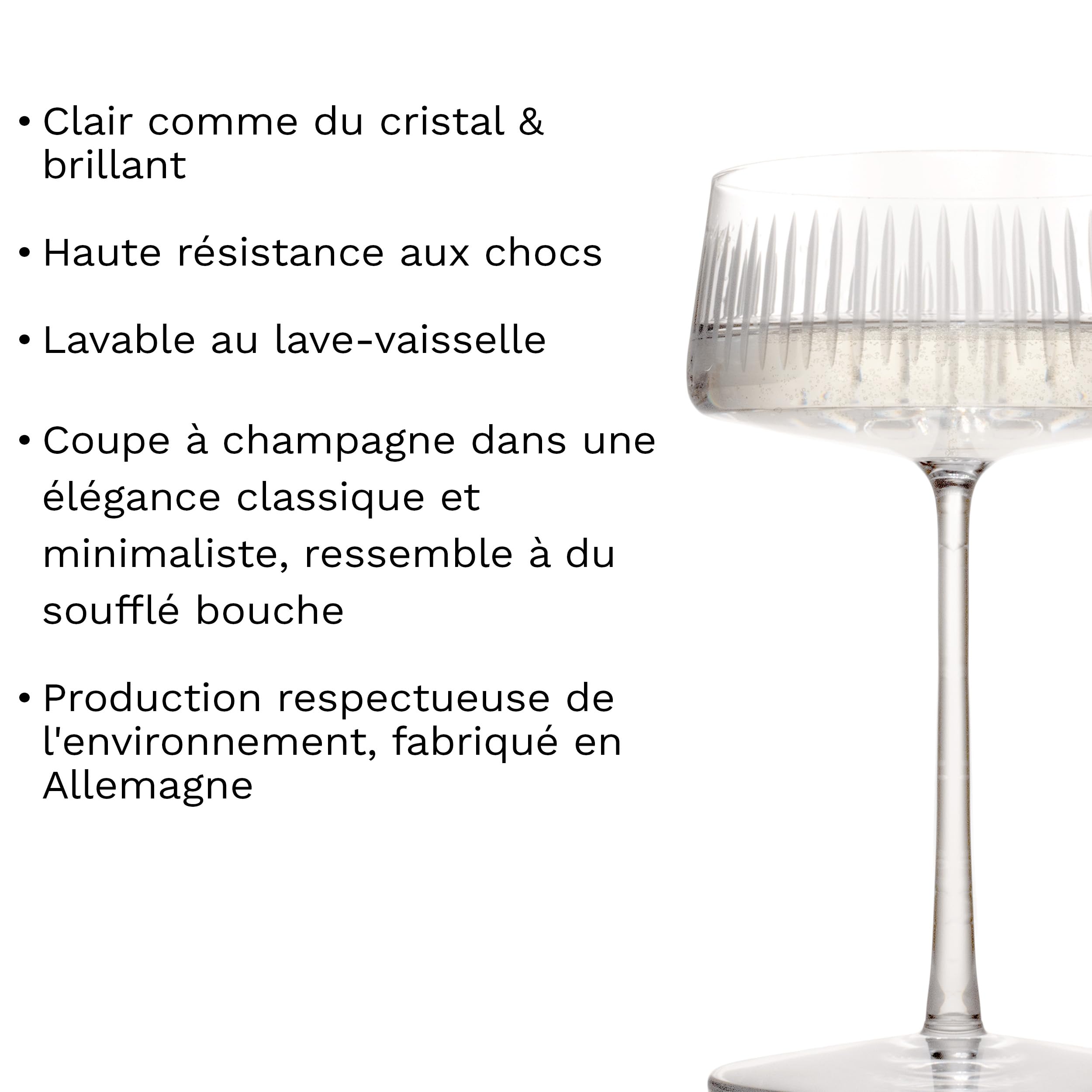 Stölzle Lausitz SOHO Coupes à Champagne Set de 6 275ml – Verres Élégants pour Champagne & Cocktails – Verres en Cristal de Haute Qualité – Lavables au Lave-Vaisselle, Made in Germany
